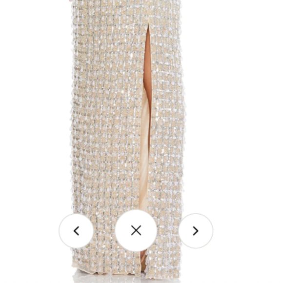 MAC DUGGAL 5394 GEOMETRIC EMBELLISHED CRYSTAL DROP V-NECK GOWN sz 8 - Picture 6 of 6